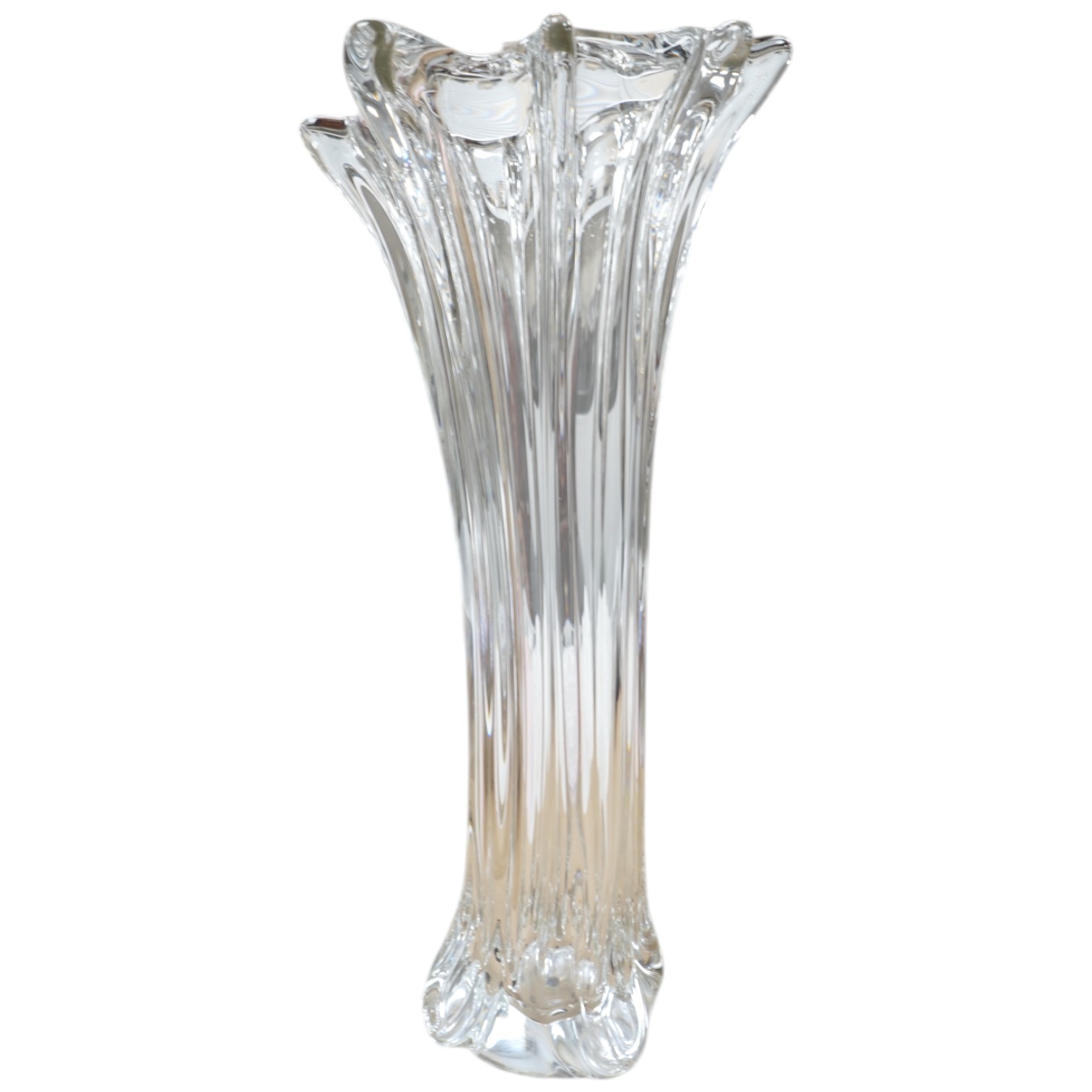 Sevres - Large 1960's clear glass vase, 56.5cm high